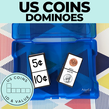 Money Games: Coin Identification ID and Value Dominoes (Printable PDF)